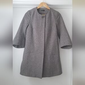 Elegant Navy And White Women's Coat